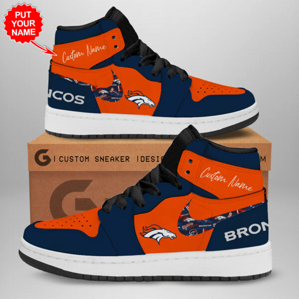 Tubopro Denver Broncos AJ1 High Sneakers Shoes For Men And Women
