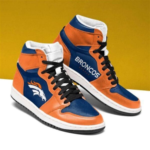 Tubopro Denver Broncos NFL AJ1 High Sneakers Shoes For Men And Women