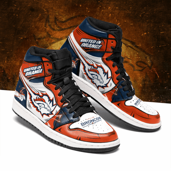 Tubopro Denver Broncos NFL AJ1 High Sneakers Shoes For Men And Women