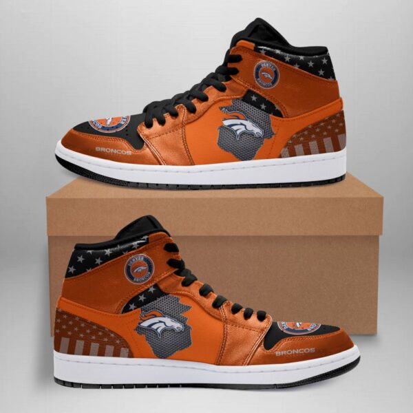 Tubopro Denver Broncos NFL AJ1 High Sneakers Shoes For Men And Women