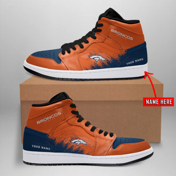 Tubopro Denver Broncos NFL AJ1 High Sneakers Shoes For Men And Women