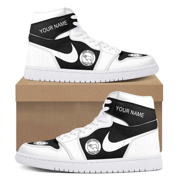 Tubopro Derby County AJ1 High Sneakers Shoes For Men And Women - Image 2