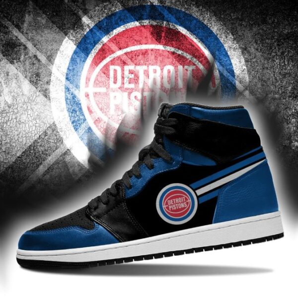 Tubopro Detroit Pistons NBA AJ1 High Sneakers Shoes For Men And Women - Image 2