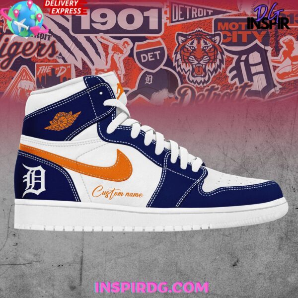 Tubopro Detroit Tigers AJ1 High Sneakers Shoes For Men And Women - Image 2