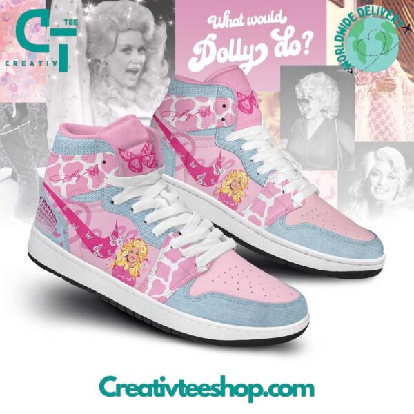 Tubopro Dolly Parton AJ1 High Sneakers Shoes For Men And Women - Image 2