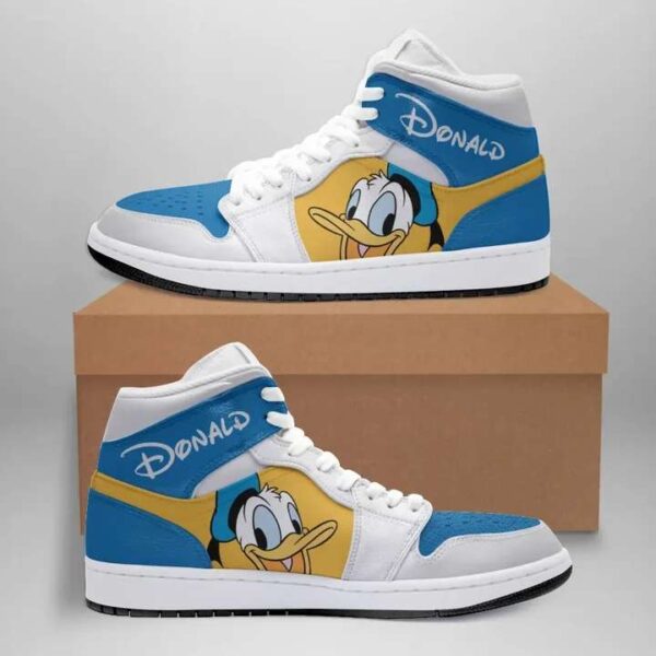 Tubopro Donald Duck AJ1 High Sneakers Shoes For Men And Women - Image 2