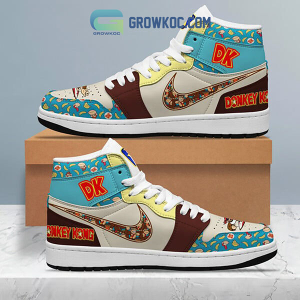 Tubopro Donkey Kong AJ1 High Sneakers Shoes For Men And Women - Image 2