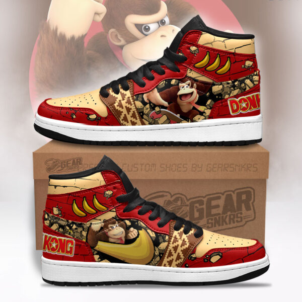 Tubopro Donkey Kong Gameboy AJ1 High Sneakers Shoes For Men And Women
