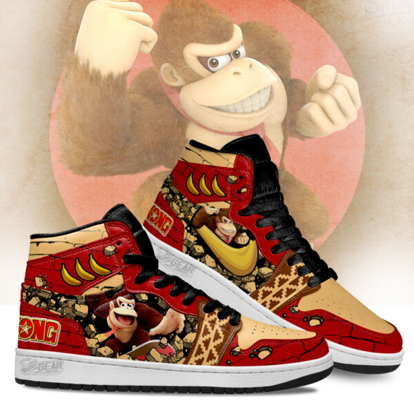 Tubopro Donkey Kong Gameboy AJ1 High Sneakers Shoes For Men And Women - Image 3