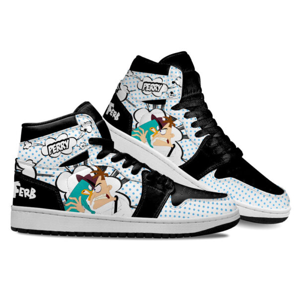 Tubopro Dr. Heinz Doofenshmirt and Perry AJ1 High Sneakers Shoes For Men And Women