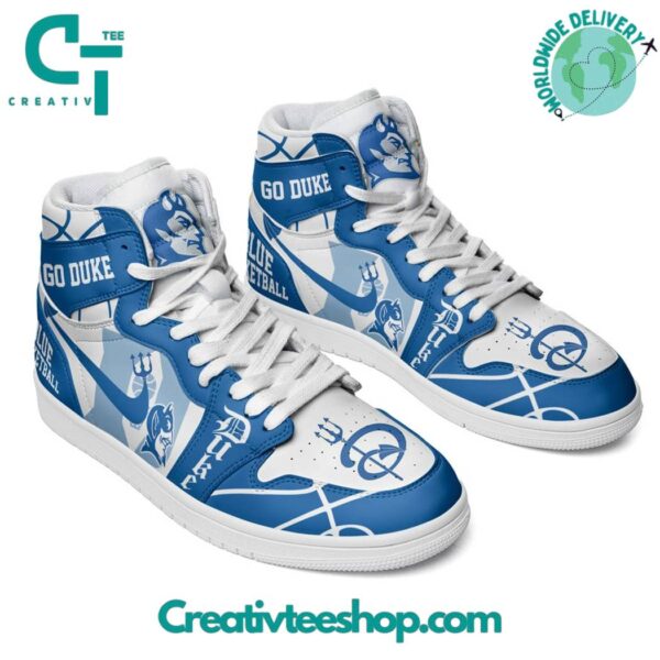 Tubopro Duke Blue Devils AJ1 High Sneakers Shoes For Men And Women - Image 2