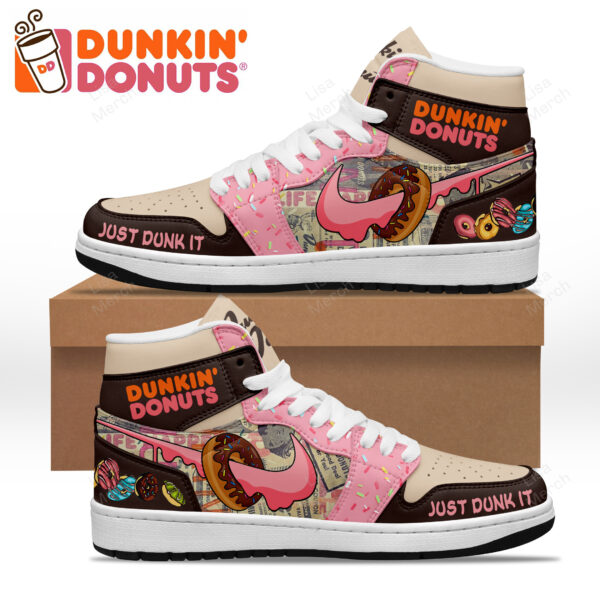 Tubopro Dukkin Donuts AJ1 High Sneakers Shoes For Men And Women