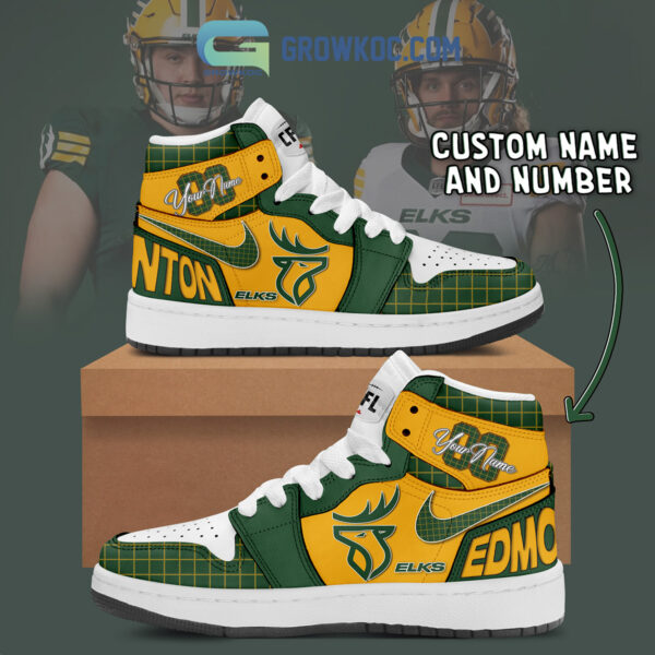 Tubopro Edmonton Elks AJ1 High Sneakers Shoes For Men And Women