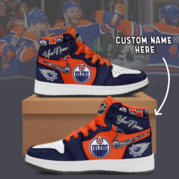 Tubopro Edmonton Oilers AJ1 High Sneakers Shoes For Men And Women