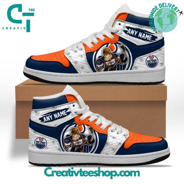 Tubopro Edmonton Oilers AJ1 High Sneakers Shoes For Men And Women