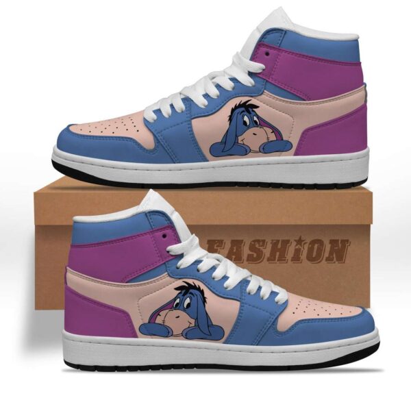 Tubopro Eeyore Donkey Winnie The Pooh Purple Blue AJ1 High Sneakers Shoes For Men And Women - Image 2