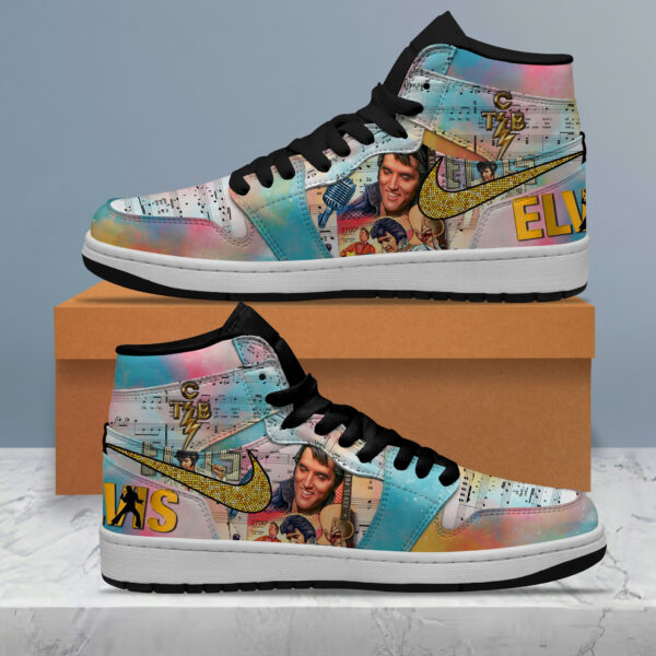 Tubopro Elvis Presley AJ1 High Sneakers Shoes For Men And Women - Image 2