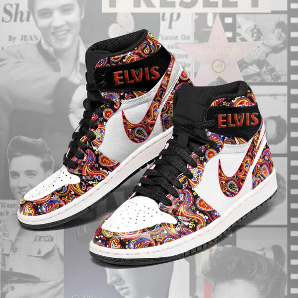 Tubopro Elvis Presley AJ1 High Sneakers Shoes For Men And Women - Image 2