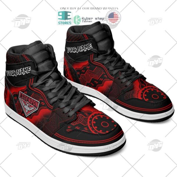 Tubopro Essendon Bombers AFL AJ1 High Sneakers Shoes For Men And Women - Image 2