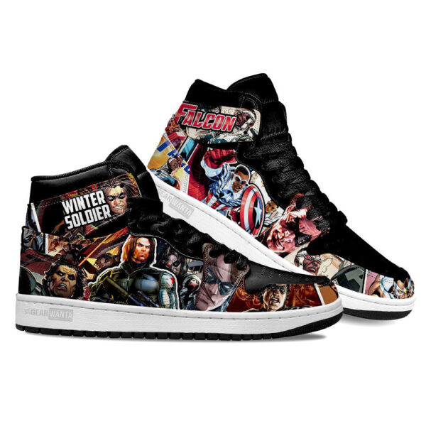 Tubopro Falcon and Winter Soldier AJ1 High Sneakers Shoes For Men And Women - Image 2