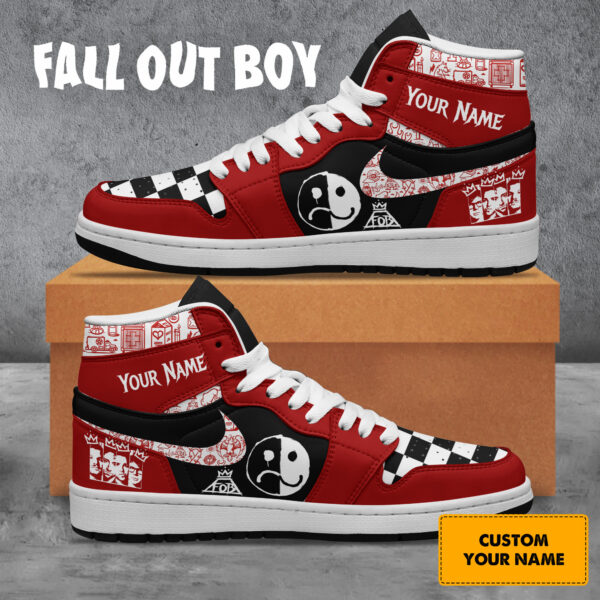 Tubopro Fall Out Boy AJ1 High Sneakers Shoes For Men And Women - Image 2