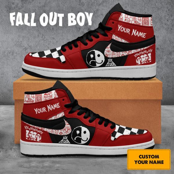 Tubopro Fall Out Boy AJ1 High Sneakers Shoes For Men And Women - Image 2