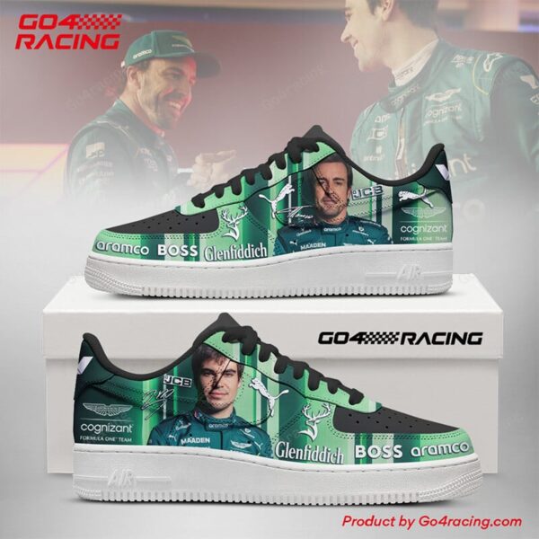 Tubopro Fernando Alonso and Lance Stroll  Aston Martin Air Low-Top Sneakers Shoes For Men And Women