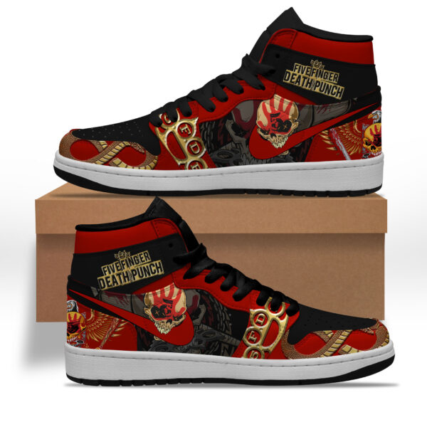 Tubopro Five Finger Death Punch AJ1 High Sneakers Shoes For Men And Women - Image 2