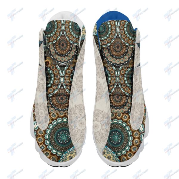 Tubopro Flower Mandala Canabis AJ13 Sneakers Shoes For Men And Women - Image 4