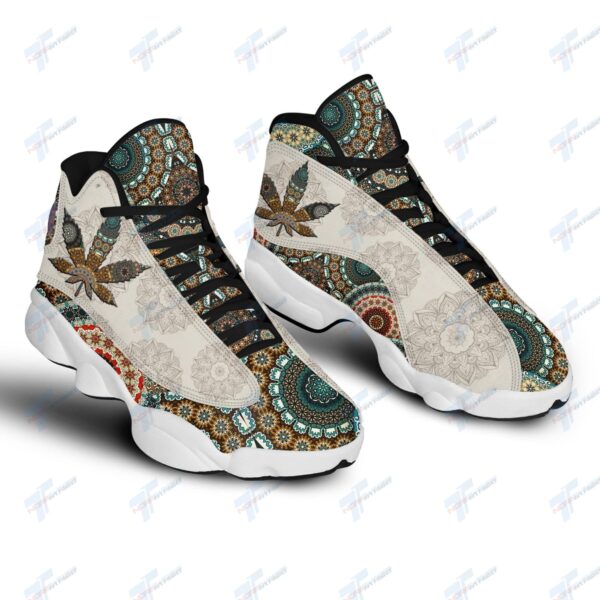 Tubopro Flower Mandala Canabis AJ13 Sneakers Shoes For Men And Women - Image 3
