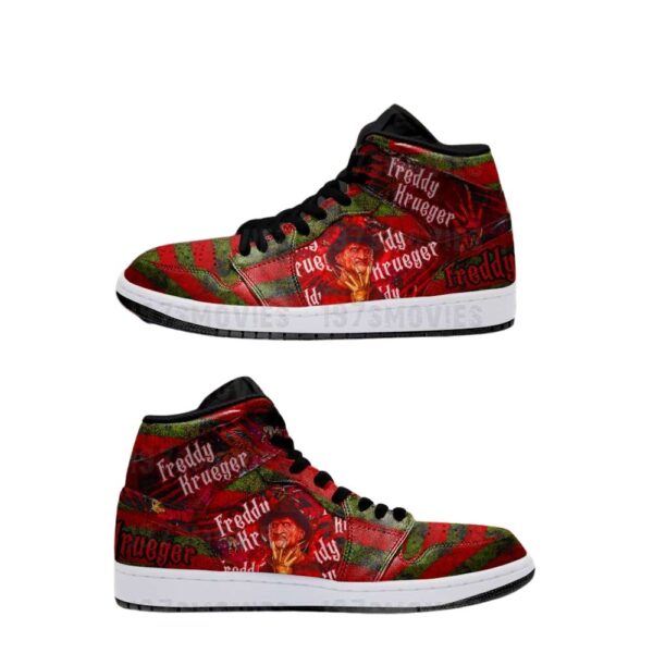 Tubopro Freddy Krueger AJ1 High Sneakers Shoes For Men And Women - Image 2