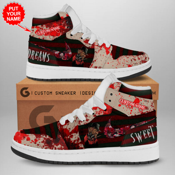 Tubopro Freddy Krueger AJ1 High Sneakers Shoes For Men And Women