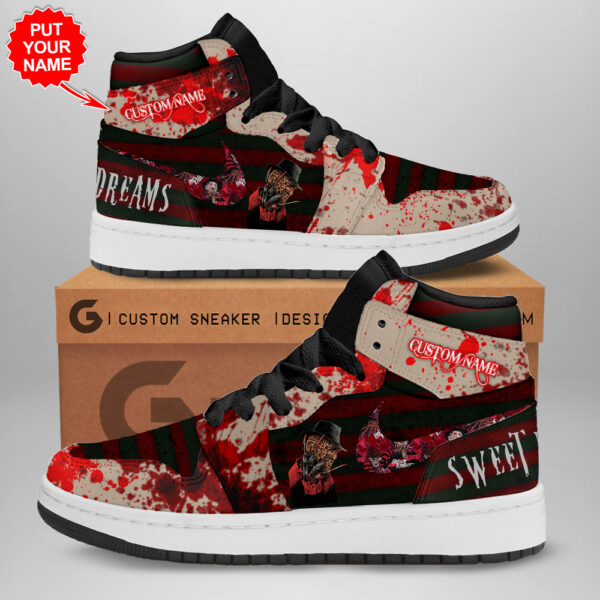 Tubopro Freddy Krueger AJ1 High Sneakers Shoes For Men And Women