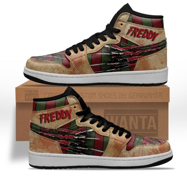 Tubopro Freddy Krueger AJ1 High Sneakers Shoes For Men And Women - Image 2