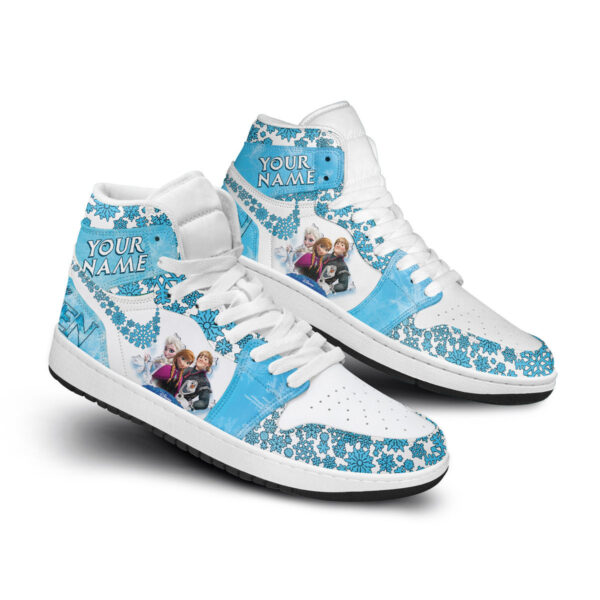 Tubopro Frozen Elsa AJ1 High Sneakers Shoes For Men And Women - Image 2