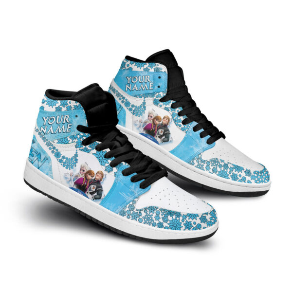 Tubopro Frozen Elsa AJ1 High Sneakers Shoes For Men And Women - Image 2