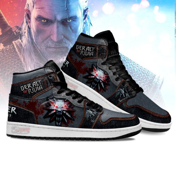Tubopro Geralt of Rivia Symbol The Witcher AJ1 High Sneakers Shoes For Men And Women - Image 3