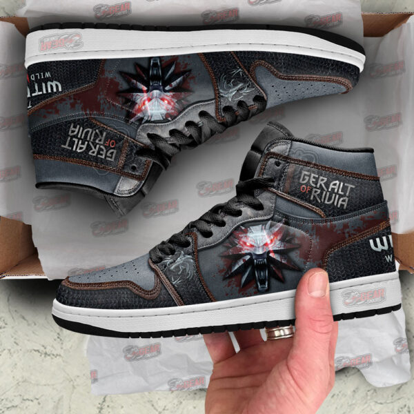 Tubopro Geralt of Rivia Symbol The Witcher AJ1 High Sneakers Shoes For Men And Women - Image 2