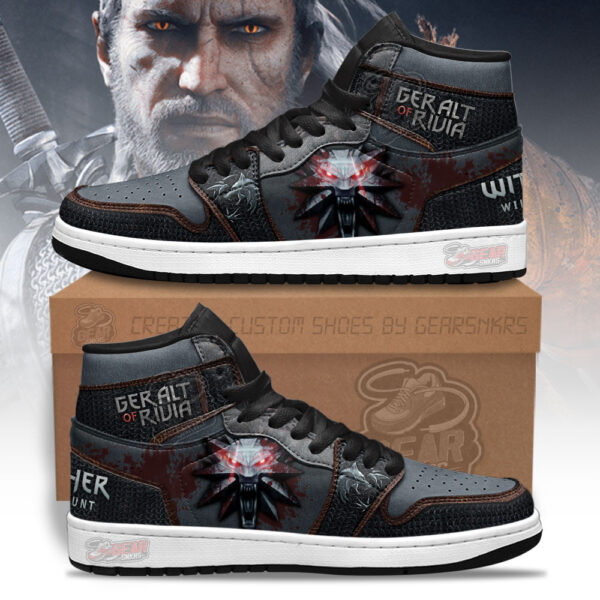 Tubopro Geralt of Rivia Symbol The Witcher AJ1 High Sneakers Shoes For Men And Women