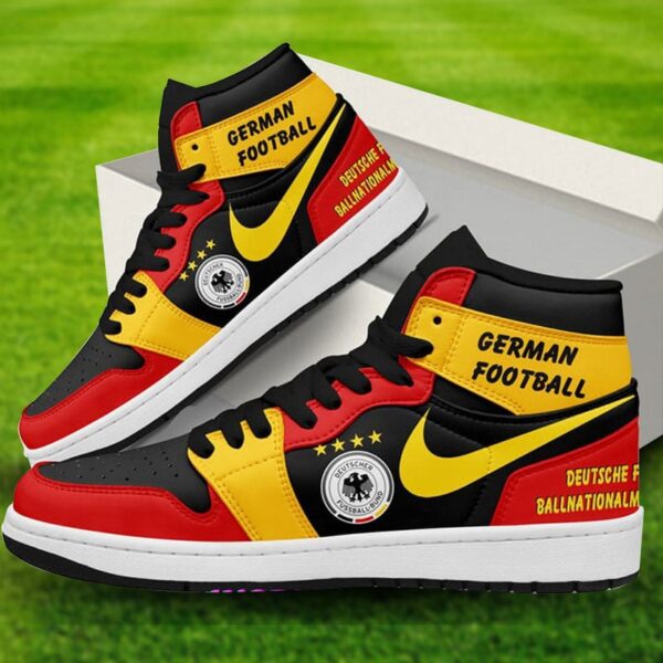 Tubopro Germany football team AJ1 High Sneakers Shoes For Men And Women - Image 2