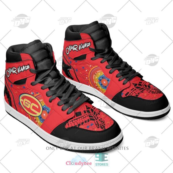 Tubopro Gold Coast Suns AFL AJ1 High Sneakers Shoes For Men And Women