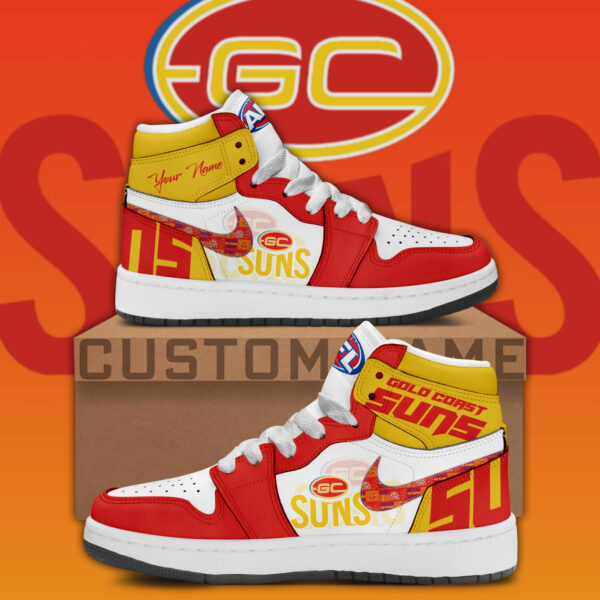 Tubopro Gold Coast Suns AJ1 High Sneakers Shoes For Men And Women