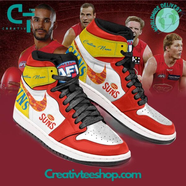 Tubopro Gold Coast Suns AJ1 High Sneakers Shoes For Men And Women - Image 3