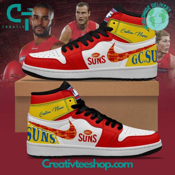 Tubopro Gold Coast Suns AJ1 High Sneakers Shoes For Men And Women
