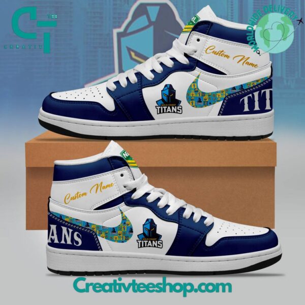 Tubopro Gold Coast Titans AJ1 High Sneakers Shoes For Men And Women