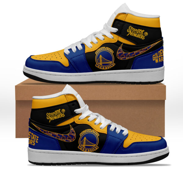 Tubopro Golden State Warriors AJ1 High Sneakers Shoes For Men And Women - Image 2