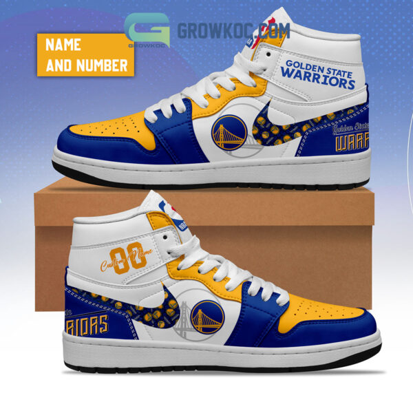 Tubopro Golden State Warriors AJ1 High Sneakers Shoes For Men And Women