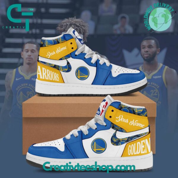 Tubopro Golden State Warriors AJ1 High Sneakers Shoes For Men And Women