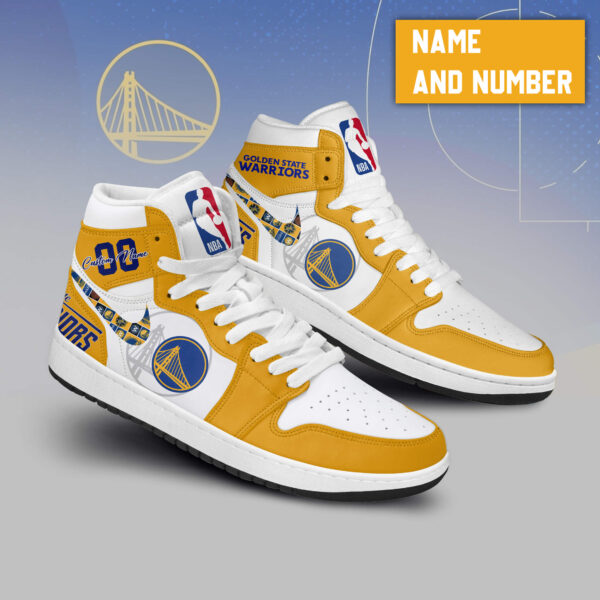 Tubopro Golden State Warriors AJ1 High Sneakers Shoes For Men And Women