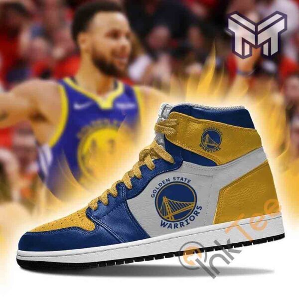 Tubopro Golden State Warriors AJ1 High Sneakers Shoes For Men And Women